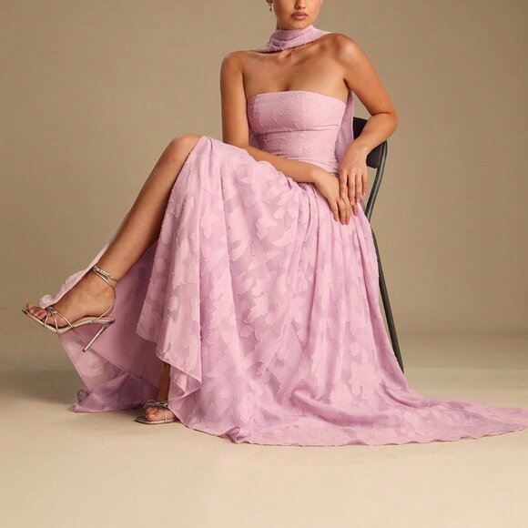 Purple Elegant Women's Princess Dress - Picture 3 of 7